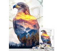 Rompecabezas de 1000 Piezas para Adolescentes Golden Eagle's Sunset Realm Juguetes antiestrés Regalo de cumpleaños Juego Educativo Que Ayuda a ejercitar el Cerebro (tamaño 38x26cm)