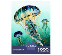 Rompecabezas De 1000 Piezas para Adolescentes Golden-Edged Jellyfish Dance Rompecabezas Juguetes Antiestrés Divertidos Y Humorísticos Cumpleaños Y Navidad 70x50cm/1000pcs