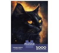 Rompecabezas De 1000 Piezas para Adolescentes Golden Eyes, Midnight Feline Rompecabezas para Adultos Juegos Relajantes Ensamblaje De Patrones Regalos De Cumpleaños Y Únicos 70x50cm/1000pcs
