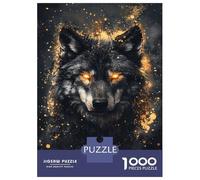 Rompecabezas De 1000 Piezas para Adolescentes Golden Eyes Wolf -1 Rompecabezas para Adultos Juego Familiar Corte De Precisión Regalo De Cumpleaños, Regalos, 52x38cm/1000pcs