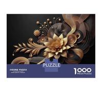 Rompecabezas De 1000 Piezas para Adolescentes Golden Floral Art Rompecabezas para Adultos Juegos Relajantes Análisis Y Lógica para Cumpleaños, Navidad 70x50cm/1000pcs