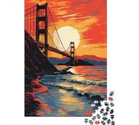Rompecabezas De 1000 Piezas para Adolescentes Golden Gate Bridge Sunset-9 Rompecabezas para Adolescentes Juguetes Antiestrés Regalos para Mujeres Regalos para Reducir El Estrés 70x50cm/1000pcs