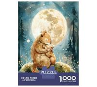 Rompecabezas De 1000 Piezas para Adolescentes Golden Glow - Cute Squirrel and Baby Boho Woodland Nursery Rompecabezas para Adultos Juegos De Relajación Ensamblaje De Patrones Diversión En Casa Activi