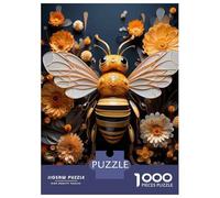 Rompecabezas De 1000 Piezas para Adolescentes Golden Honey Bee Art Print Rompecabezas para Adultos Juegos Relajantes Regalos para Mujeres 52x38cm/1000pcs