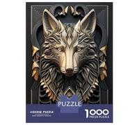 Rompecabezas De 1000 Piezas para Adolescentes Golden King Wolf Elegant Rompecabezas para Adultos Juguete Decoración De Pared Decoración De Pared Juego Desafiante Regalos 52x38cm/1000pcs