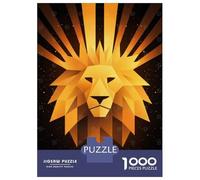 Rompecabezas De 1000 Piezas para Adolescentes Golden Lion Vector Portrait with Radiant Rays Rompecabezas para Adultos Juegos Familiares Mejora La Memoria Regalos De Juegos Desafiantes 38x26cm/1000pcs