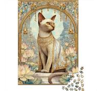 Rompecabezas De 1000 Piezas para Adolescentes Golden Lotus Cat Art Print Rompecabezas Juegos Relajantes Análisis Y Lógica Juego Desafiante Regalos 52x38cm/1000pcs