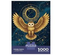 Rompecabezas De 1000 Piezas para Adolescentes Golden Owl Constellation Art Rompecabezas para Adultos Juegos Relajantes Corte De Precisión Cumpleaños 38x26cm/1000pcs