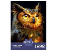 Rompecabezas De 1000 Piezas para Adolescentes Golden Owl with Sparks Animal Rompecabezas Juegos Relajantes Decoración De Pared Regalos para Amigos Y Familiares 52x38cm/1000pcs