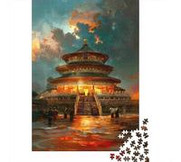 Rompecabezas De 1000 Piezas para Adolescentes Golden Pagoda in Mystic Sky Rompecabezas para Adultos Juguetes De Bricolaje Desafío Difícil Cumpleaños 70x50cm/1000pcs