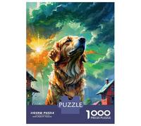 Rompecabezas De 1000 Piezas para Adolescentes Golden Retriever Cute Dog Rompecabezas para Adultos Juegos Familiares Mejora La Memoria Regalos De Juegos Desafiantes 38x26cm/1000pcs