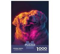 Rompecabezas De 1000 Piezas para Adolescentes Golden Retriever Duo Rompecabezas para Adolescentes Juguetes Antiestrés Regalos para Mujeres Regalos para Reducir El Estrés 52x38cm/1000pcs