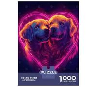 Rompecabezas De 1000 Piezas para Adolescentes Golden Retriever Love Rompecabezas para Adultos Juegos Relajantes Ensamblaje De Patrones Regalos De Cumpleaños Y Únicos 38x26cm/1000pcs
