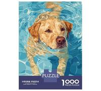 Rompecabezas De 1000 Piezas para Adolescentes Golden Retriever Swimming in Blue Water Rompecabezas para Adultos Juegos Divertidos Regalos para Mujeres Desafiantes De Completar 70x50cm/1000pcs