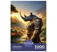 Rompecabezas De 1000 Piezas para Adolescentes Golden Rhino Armor Statue Rompecabezas para Adultos Juegos Relajantes Regalos para Mujeres 52x38cm/1000pcs