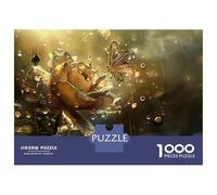 Rompecabezas De 1000 Piezas para Adolescentes Golden Rose Butterfly Wall Art Rompecabezas para Adultos Juegos Relajantes Ensamblaje De Patrones Regalos De Cumpleaños Y Únicos 52x38cm/1000pcs