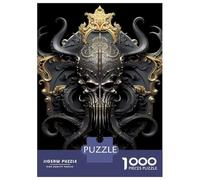 Rompecabezas De 1000 Piezas para Adolescentes Golden Skull Cthulhu Rompecabezas para Adultos Juego De Ingenio Análisis Y Lógica Actividades Divertidas En Casa, 38x26cm/1000pcs