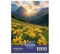 Rompecabezas De 1000 Piezas para Adolescentes Golden Sunset in Mountain Meadow Rompecabezas para Adultos Juego De Ingenio Pero Divertido Y Humorístico Desafío Educativo 70x50cm/1000pcs