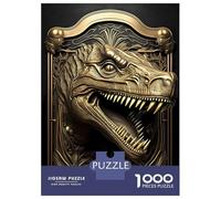 Rompecabezas De 1000 Piezas para Adolescentes Golden T Rex Dinosaur Art Rompecabezas para Adultos Juegos Familiares Corte De Precisión Regalos Y Cumpleaños Únicos 52x38cm/1000pcs