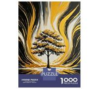Rompecabezas De 1000 Piezas para Adolescentes Golden Tree Abstract Painting Rompecabezas para Adolescentes Juegos Relajantes Difícil Regalos para Amigos Y Familiares 38x26cm/1000pcs