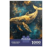 Rompecabezas De 1000 Piezas para Adolescentes Golden Whale in Space-1 Rompecabezas para Adolescentes Juguetes Antiestrés Regalos para Mujeres Regalos para Reducir El Estrés 70x50cm/1000pcs