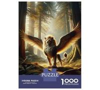 Rompecabezas De 1000 Piezas para Adolescentes Golden Winged Lion Statue Rompecabezas para Adultos Juegos Relajantes Regalos para Mujeres 52x38cm/1000pcs