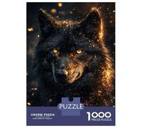 Rompecabezas De 1000 Piezas para Adolescentes Golden Wolf Glow Rompecabezas Juegos De Relajación Análisis Y Lógica Desafío Educativo 70x50cm/1000pcs