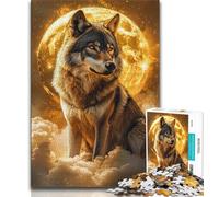 Rompecabezas de 1000 Piezas para Adolescentes Golden Wolf Ideal para cumpleaños y Regalos para Mayores de 14 años (50x75cm)