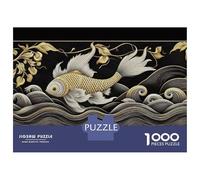 Rompecabezas De 1000 Piezas para Adolescentes Goldfish in Waves Rompecabezas para Adultos Juegos De Relajación Corte De Precisión Regalos para Reducir El Estrés 52x38cm/1000pcs