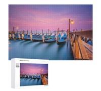 Rompecabezas de 1000 piezas para adolescentes, góndolas de Venecia al atardecer, rompecabezas para adultos, decoración de pared, decoración perfecta desafiante para completar 1000 piezas