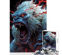 Rompecabezas de 1000 Piezas para Adolescentes: Gorila Albino Enojado con Detalles Rojos Juguetes antiestrés Ideas de Regalo Juego práctico colección de Artistas Bellas Artes tamaño 50x75cm