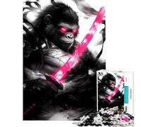 Rompecabezas de 1000 Piezas para Adolescentes Gorila Samurai Guerrero Juego práctico de Animales Juguete Educativo Regalos para Mujeres y Hombres Decoración del hogar (Tamaño 50x75cm)