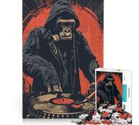 Rompecabezas de 1000 Piezas para Adolescentes Gorilla DJ Start The Party, Juegos Familiares, diversión Familiar, colección de Artistas, Bellas Artes 38x52cm
