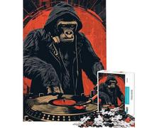 Rompecabezas de 1000 Piezas para Adolescentes Gorilla DJ Start The Party Rompecabezas para Adultos Juego Familiar Mejora la Memoria Actividades Divertidas en casa (Tamaño 50x75cm)