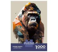 Rompecabezas De 1000 Piezas para Adolescentes Gorilla Geometric Art Rompecabezas para Adultos Juguete Decoración De Pared Patrón De Montaje Gran Regalo para Jugar 38x26cm/1000pcs