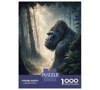 Rompecabezas De 1000 Piezas para Adolescentes Gorilla in A Misty Forest Rompecabezas Juegos Divertidos Regalos para Mujeres Cumpleaños Y Navidad 52x38cm/1000pcs