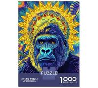 Rompecabezas De 1000 Piezas para Adolescentes Gorilla Mandala Art Rompecabezas para Adultos Juegos Divertidos Decoración Ayuda A Ejercitar El Cerebro 70x50cm/1000pcs