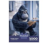Rompecabezas De 1000 Piezas para Adolescentes Gorilla Reading on Toilet Rompecabezas para Adultos Juego De Ingenio Una Obra De Arte Gran Regalo para Jugar 38x26cm/1000pcs
