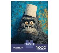Rompecabezas De 1000 Piezas Para Adolescentes Gorilla with Toilet Paper Hat Poster, Picture, Metal Print, Paint by Creed Rompecabezas Para Adolescentes Juego Práctico Desafío Difícil Oferta Como Regal