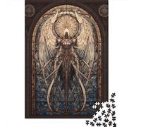 Rompecabezas De 1000 Piezas para Adolescentes Gothic Angel Stained Glass Art Rompecabezas para Adultos Juego Práctico Arte De Pared Oferta como Regalos para Toda La Familia 38x26cm/1000pcs