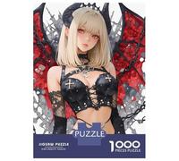 Rompecabezas De 1000 Piezas para Adolescentes Gothic Angel with Red Wings Gaming Rompecabezas para Adultos Juego Práctico Difícil Regalos De Cumpleaños Y Únicos 70x50cm/1000pcs