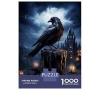 Rompecabezas De 1000 Piezas para Adolescentes Gothic Raven Rompecabezas para Adultos Juguete Decoración De Pared Decoración De Pared Juego Desafiante Regalos 52x38cm/1000pcs