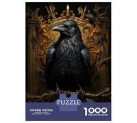 Rompecabezas De 1000 Piezas para Adolescentes Gothic Raven Wall Art Print Rompecabezas para Adolescentes Juegos Relajantes Decoración Perfecta Regalos De Cumpleaños Y Únicos 52x38cm/1000pcs