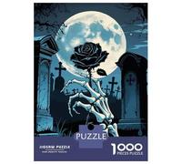 Rompecabezas De 1000 Piezas para Adolescentes Gothic Rose in Graveyard Rompecabezas para Adultos Juego Práctico Decoración del Hogar Cumpleaños Y Navidad 38x26cm/1000pcs