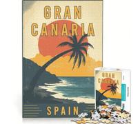 Rompecabezas de 1000 Piezas para Adolescentes, Gran Canaria, España, Juguetes antiestrés, para la diversión Familiar, Regalos para Amigos y Familiares 38x26cm