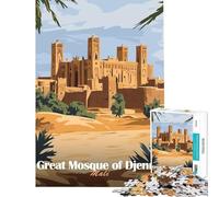 Rompecabezas de 1000 Piezas para Adolescentes Gran Mezquita de Djenné Mali Juego práctico Que desafía la Inteligencia Cerebral Juguetes adictivos Excelente Regalo para Mujeres (tamaño 50x75cm)