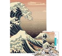 Rompecabezas de 1000 Piezas para Adolescentes Gran Ola Japonesa Rompecabezas para Adultos Juego Familiar Desafío difícil de completar (Tamaño 38x26cm)