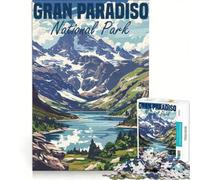 Rompecabezas de 1000 Piezas para Adolescentes Gran Paradiso Italia, Juguetes para armar, Mejora la Memoria, con Piezas de Formas aleatorias Que encajan Perfectamente 50x75cm