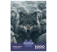 Rompecabezas De 1000 Piezas para Adolescentes Gray Wolf Sheep Leader Rompecabezas para Adultos Juego De Ingenio Análisis Y Lógica Actividades Divertidas En Casa, 70x50cm/1000pcs