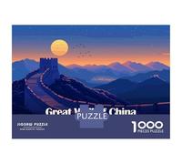 Rompecabezas De 1000 Piezas para Adolescentes Great Wall of China Landscape Rompecabezas para Adultos Juego De Ingenio Decoración Ayuda A Ejercitar El Cerebro 52x38cm/1000pcs